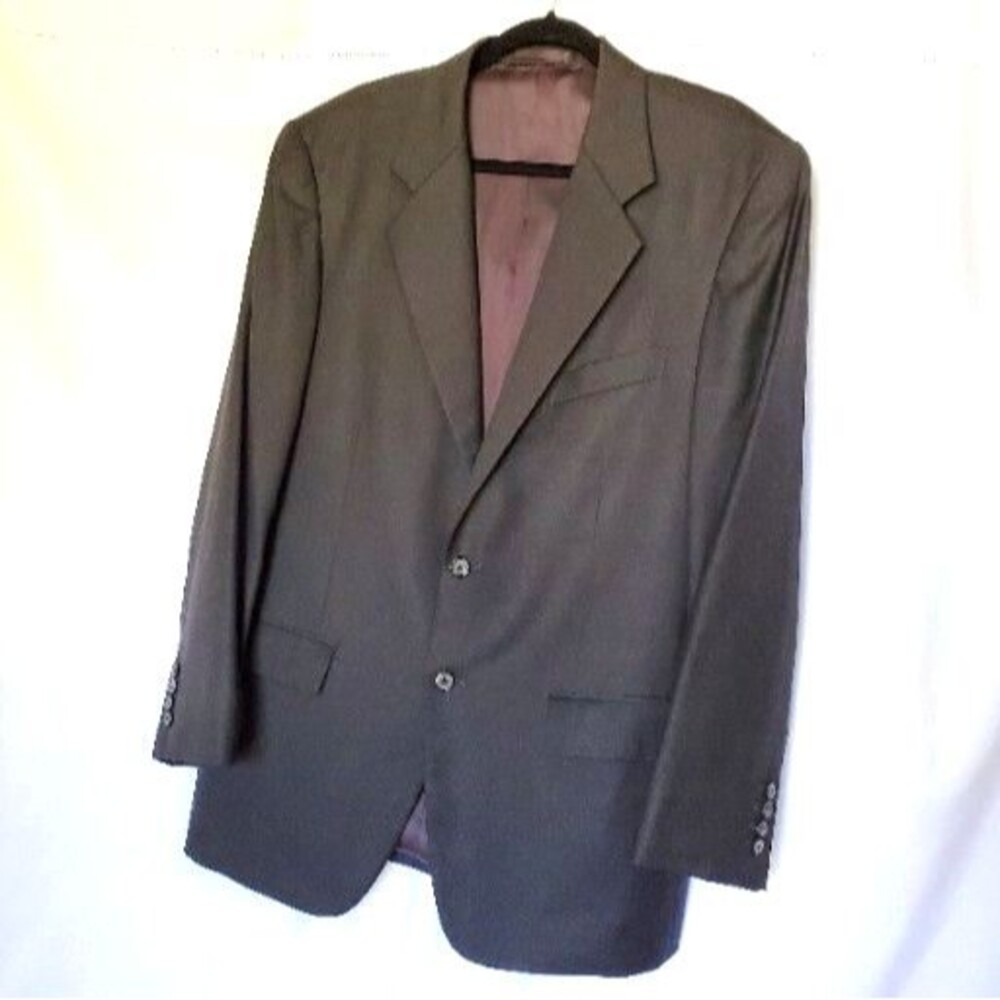 Mens Two-Button Blazer Sport Coat Jacket Dark Gray, Chest 45" - Custom Size XL?